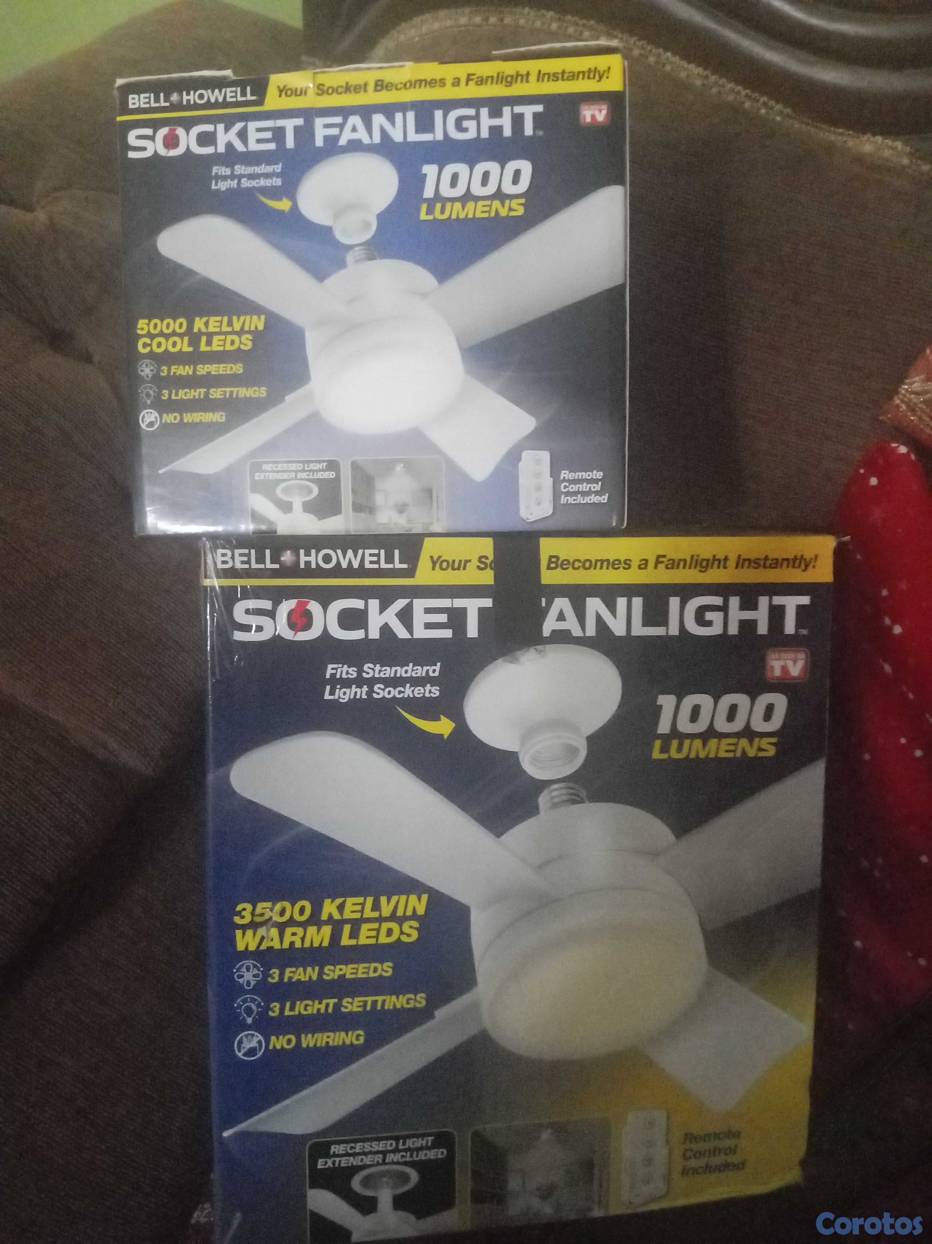 decoración y accesorios - “Bell+Howell Socket FanLight – Abanico + Luz LED,  2