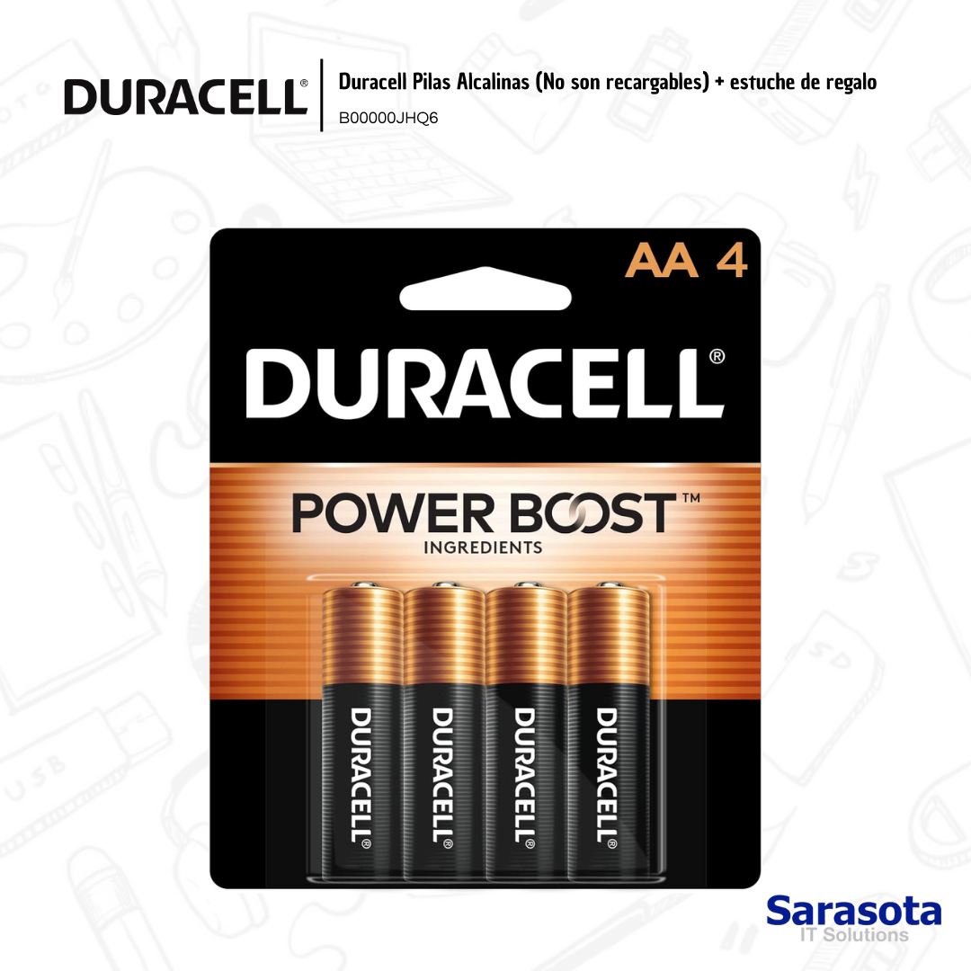 accesorios para electronica - Duracel Set De 4 Baterías AA Con Caja de regalo 0