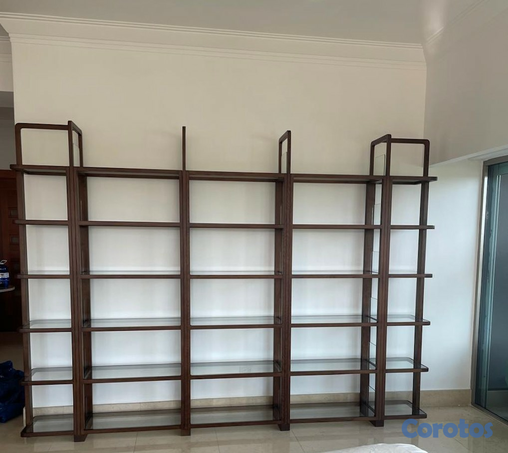 muebles y colchones - Estante en madera exótica y cristal. 3