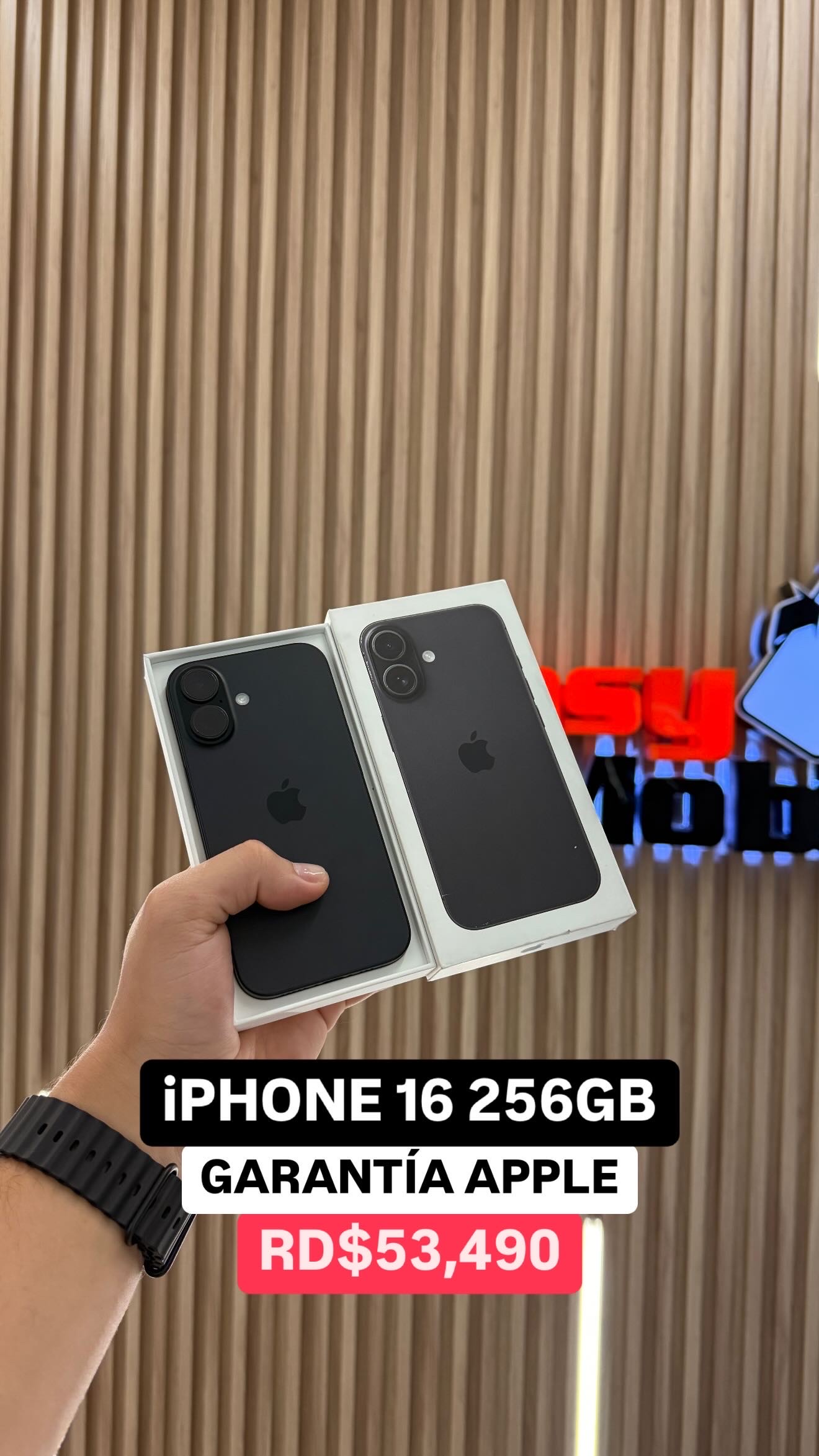 celulares y tabletas - iPHONE 16 256GB BLACK OPEN BOX  0