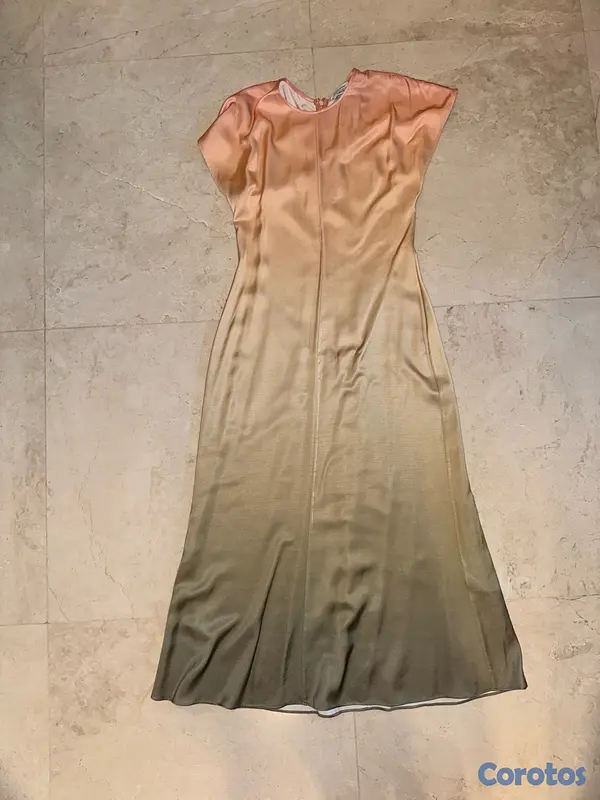 ropa para mujer - Vestido (Crema y verde) 2