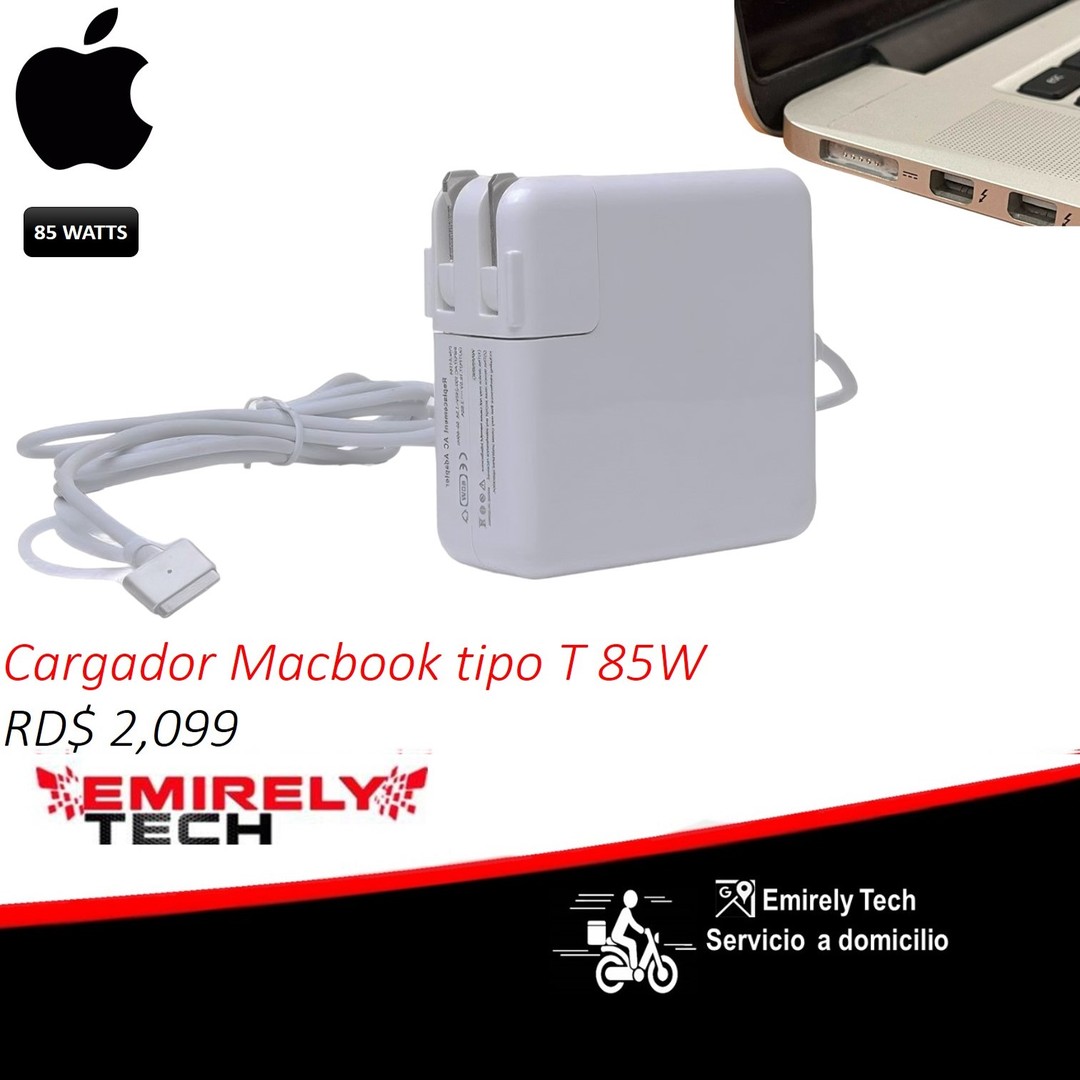 otros electronicos - Cargador para Macbook Tipo T Apple Laptop Apple Macbook 85W Tipo T 0