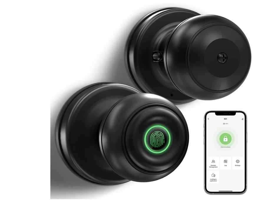 otros electronicos - Cerradura Inteligente De Perilla Con Huella Digital App JH-K01 2