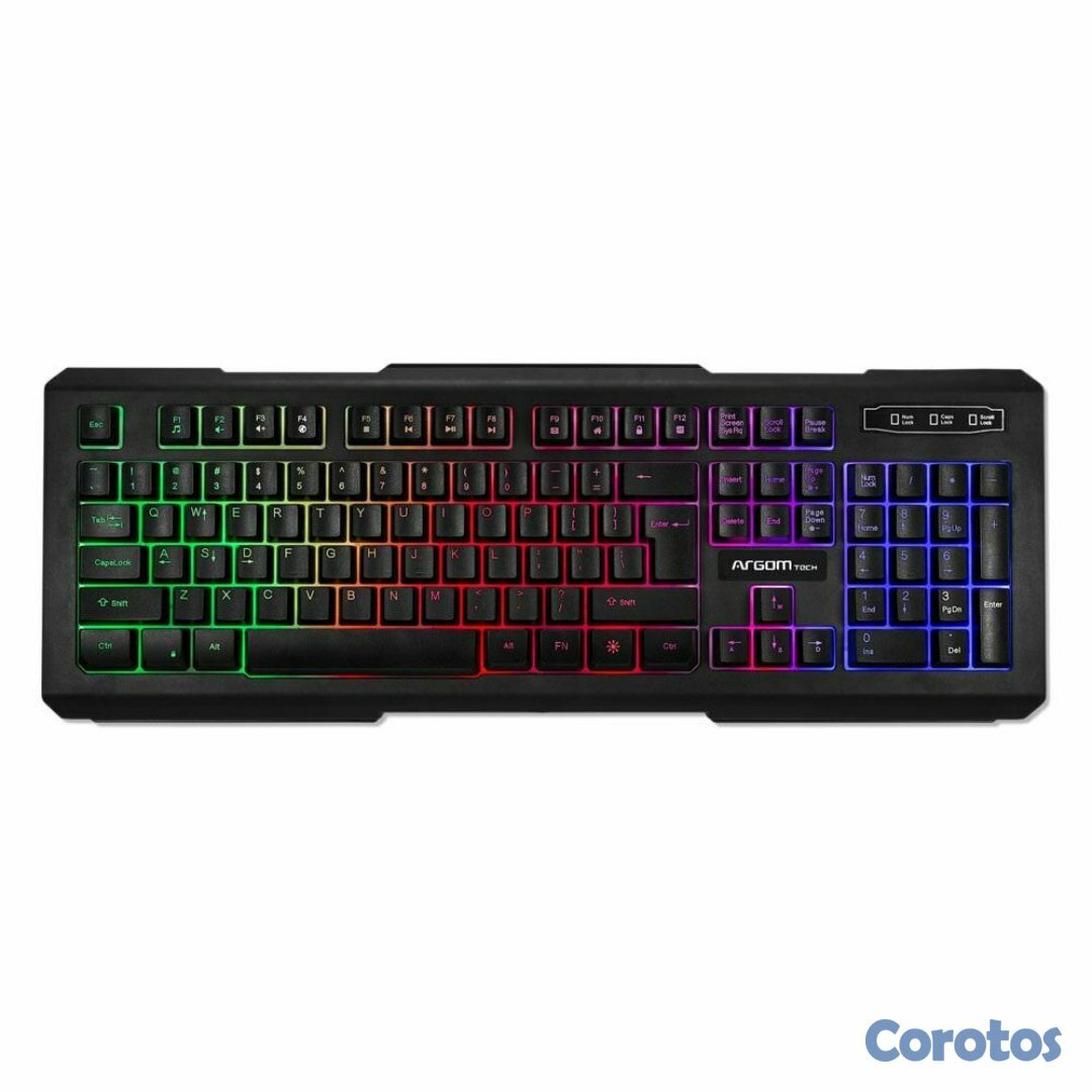 computadoras y laptops - TECLADO ARGOM, GAMING COMBAT, BACKLIGHT, USB INGLES COLOR NEGRO ARG-KB-2055BK 1