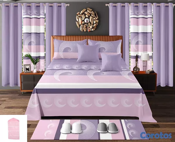 muebles y colchones - juego de sabana 16 piezas para cama de queen (60) 9