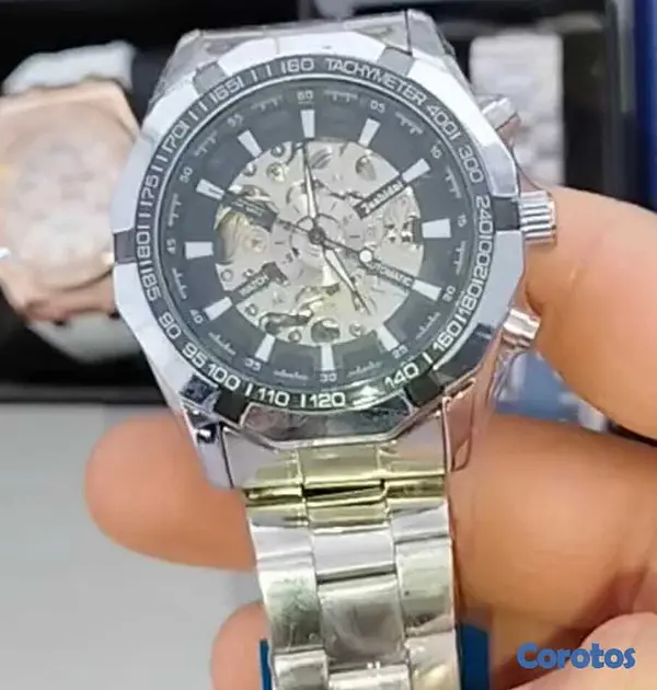 joyas, relojes y accesorios - Reloj Winner Automático Skeleton acero inoxidable  2