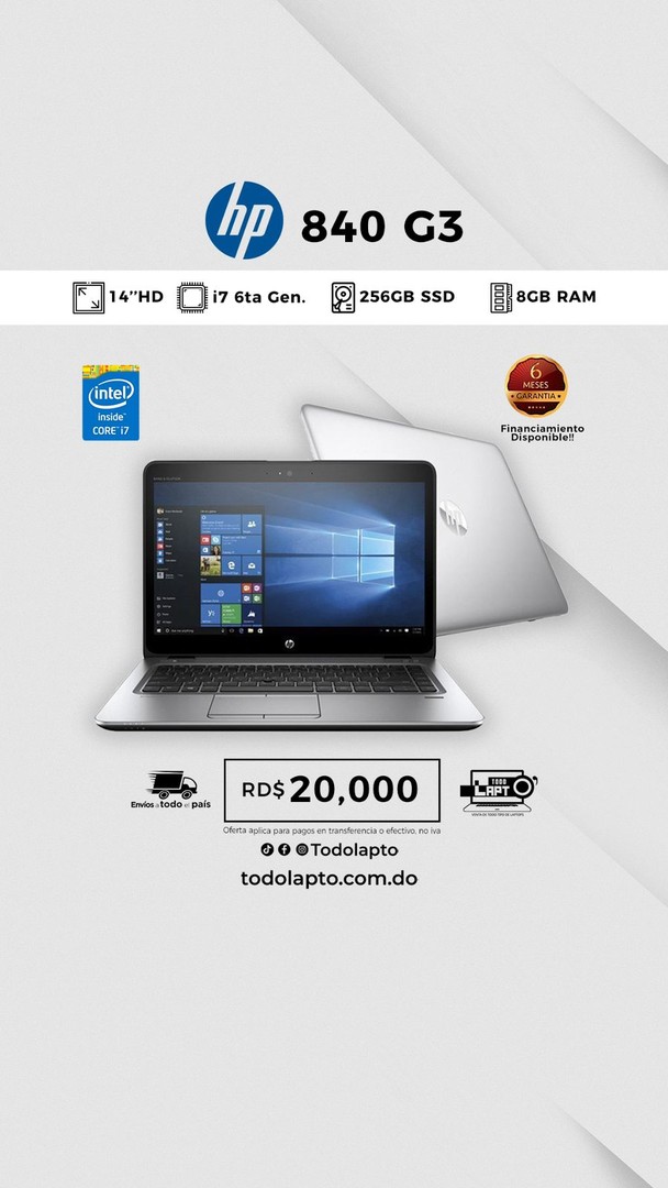 computadoras y laptops - LAPTOP HP ELITEBOOK 840 G3