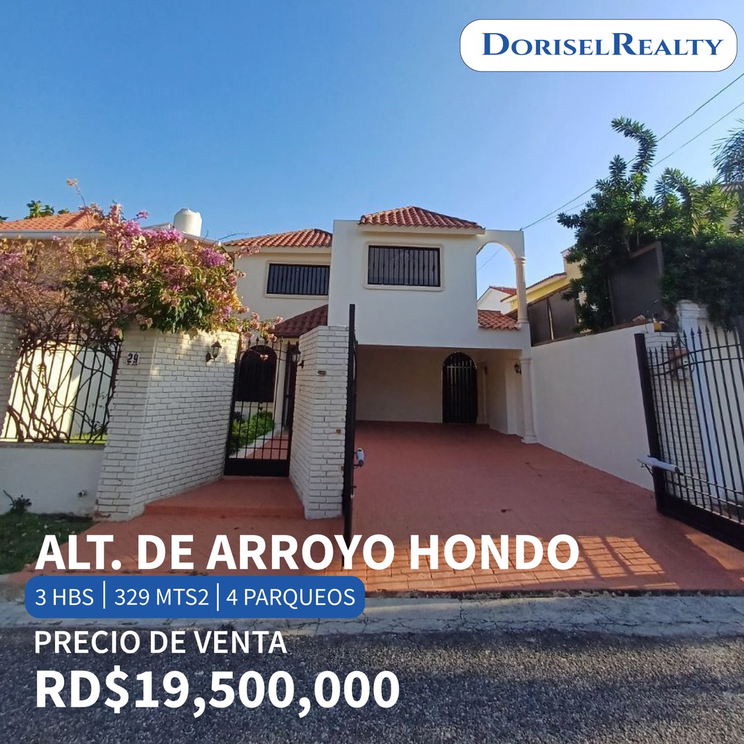 casas - VENTA DE MARAVILLOSA CASA EN LO MEJOR DE ALT. DE ARROYO HONDO