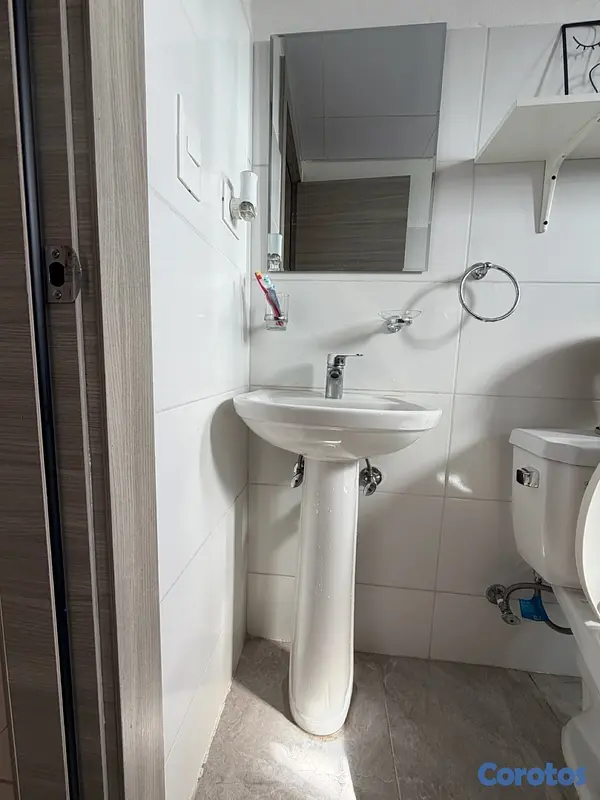 decoración y accesorios - Lavamano Blanco de baño con Espejo 2