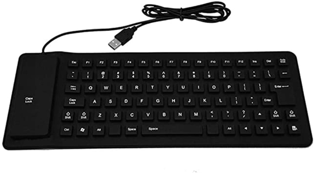computadoras y laptops - TECLADO AGILER / FLEXIBLE / CAUCHO / INGLES / NEGRO / A PRUEBA DE POLVO Y AL AGU 3