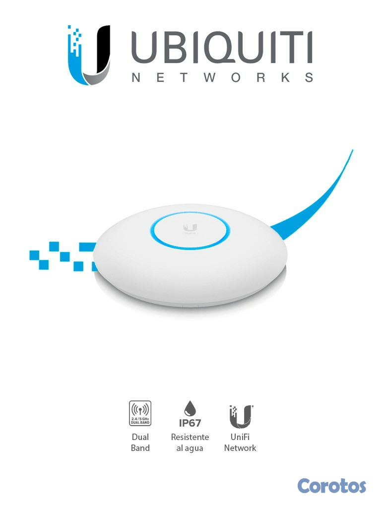 computadoras y laptops - ACCESS POINT UBIQUITI U6-PRO, 2.4GHZ 600 MBPS - 5GHZ/4.8 GBPS, 1 PUERTO LAN POE, 2