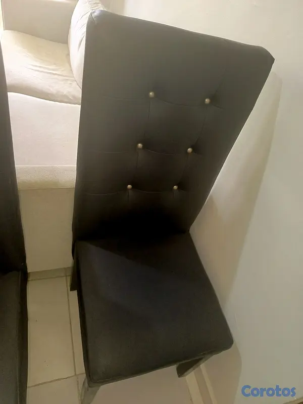 muebles y colchones - Comedor tope cristal negros en leather 11