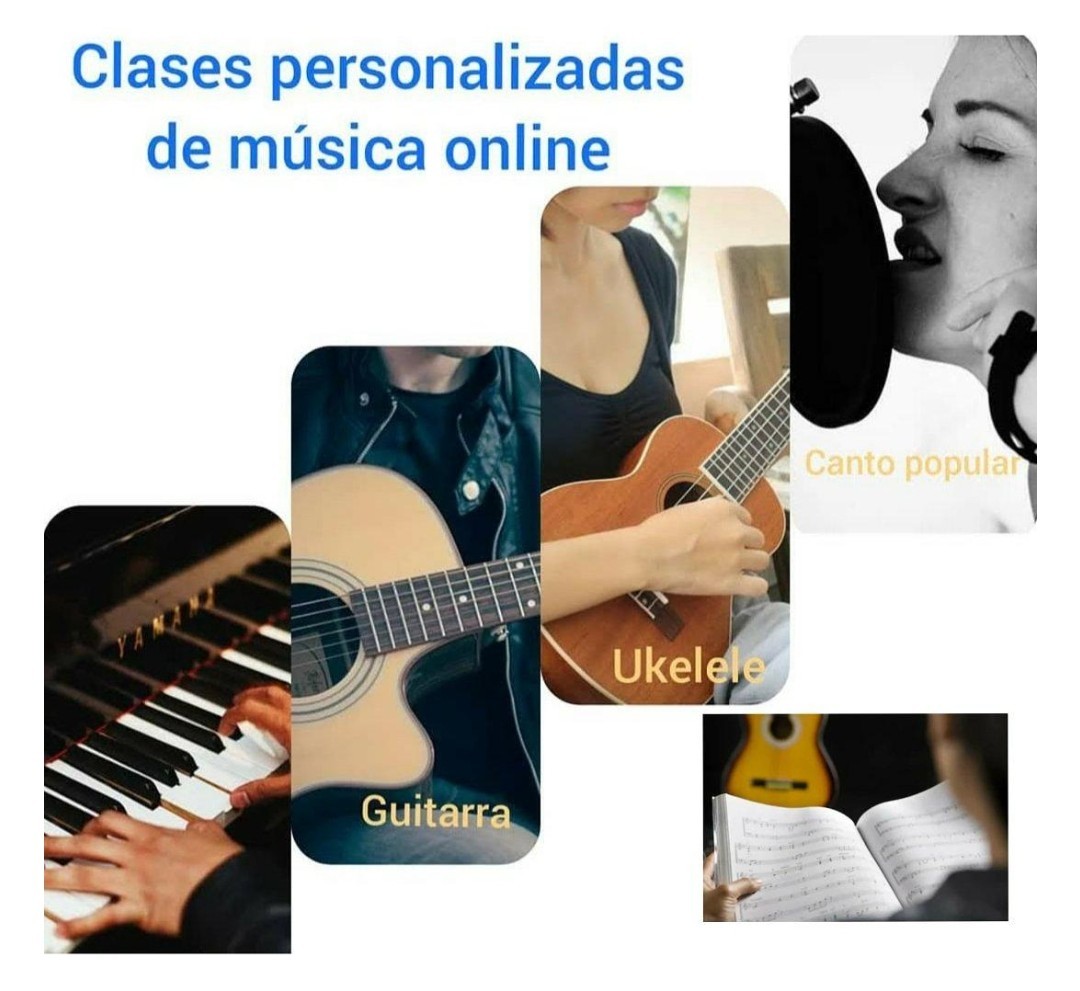 cursos y clases - Clases online de piano, guitarra, Canto y ukelele.🎶