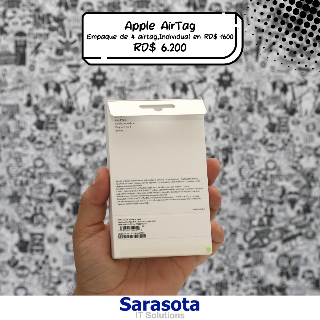 accesorios para electronica - AirTag, Set de 4 AirTags de Apple (Individual RD$ 1600) Somos Sarasota 1