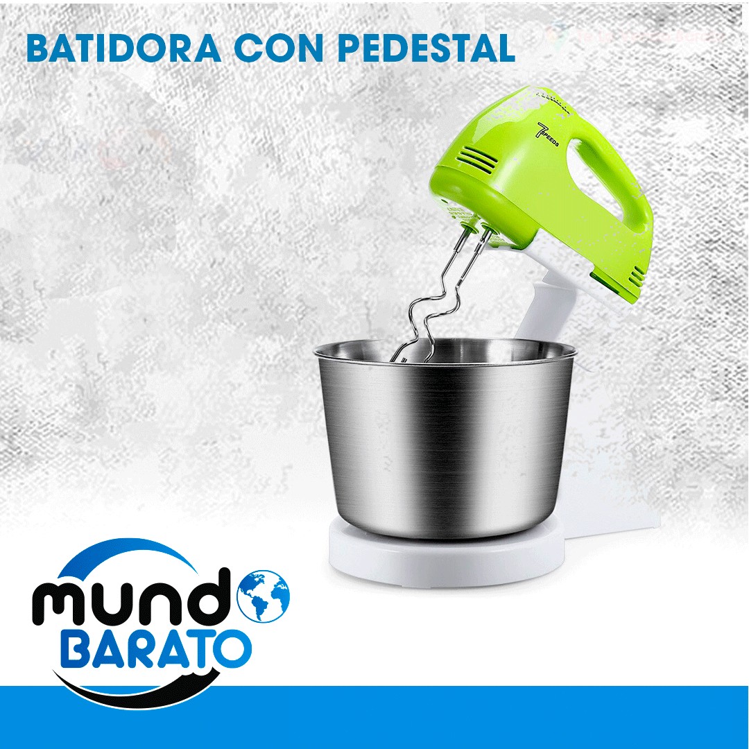 electrodomesticos - Batidora de Mano Inlec con Pedestal 7 velocidades TAZA DE PLASTICO