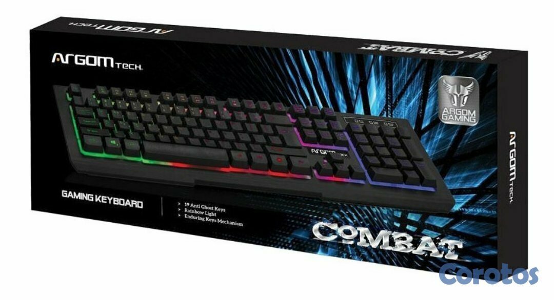 computadoras y laptops - TECLADO ARGOM, GAMING COMBAT, BACKLIGHT, USB INGLES COLOR NEGRO ARG-KB-2055BK 2