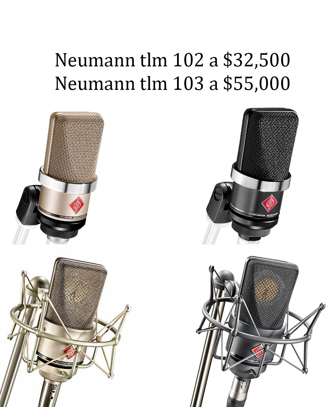 instrumentos musicales - Microfono De Grabacion Neumann Tlm102 Tlm103 Akg C214 C414