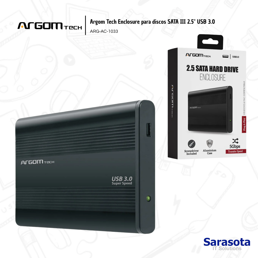accesorios para electronica - Argom Tech Enclosure para discos SATA III 2.5" USB 0