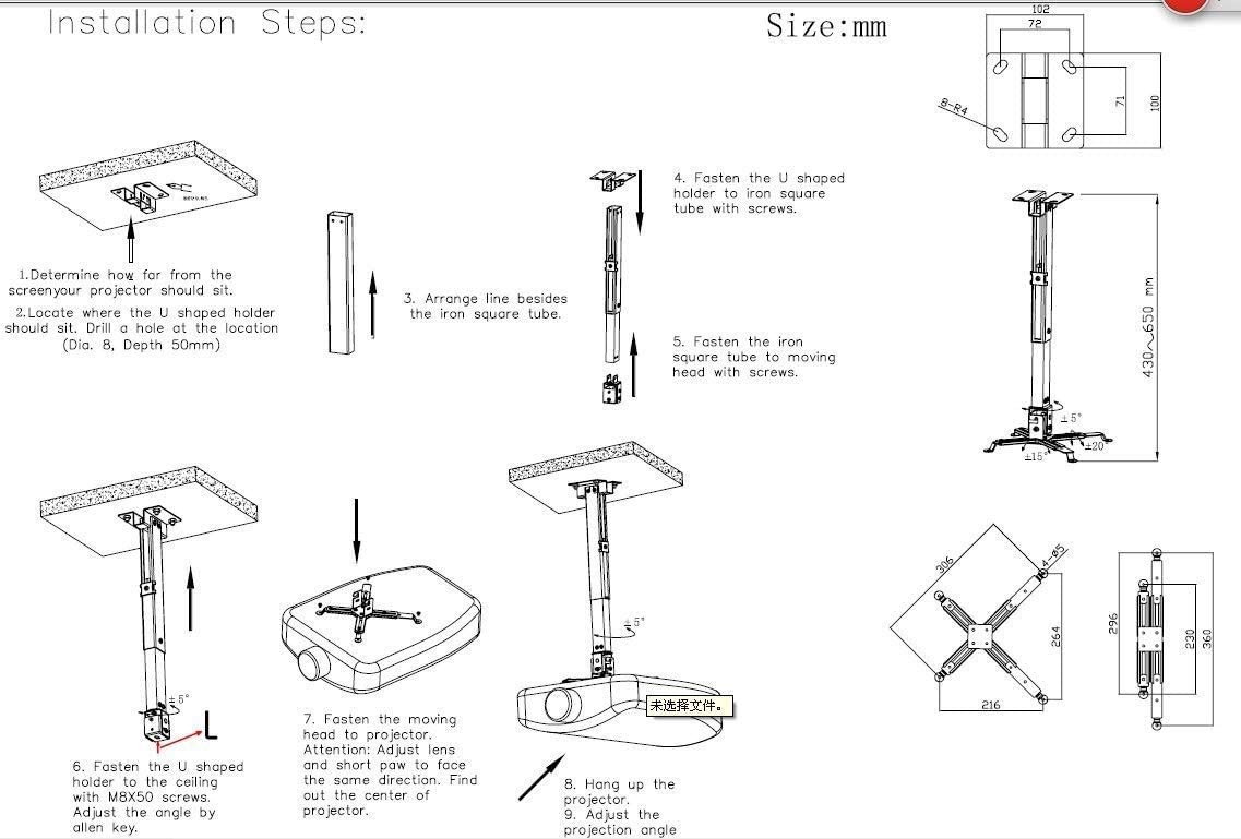 accesorios para electronica - Soporte base de proyector stand soporte de techo de pared extensible  1