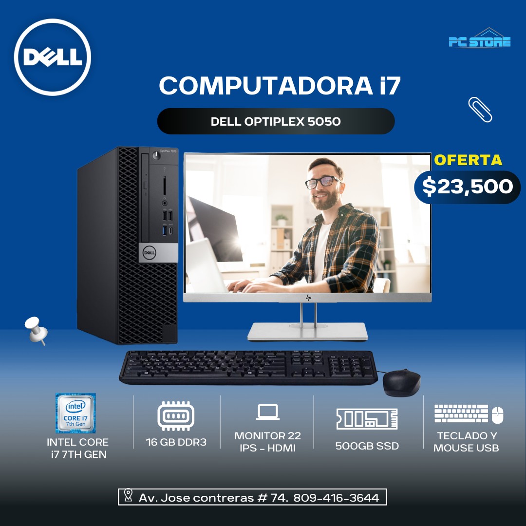 computadoras y laptops - Computadora Completa i7 7ma Gen 16GB 256 SSD