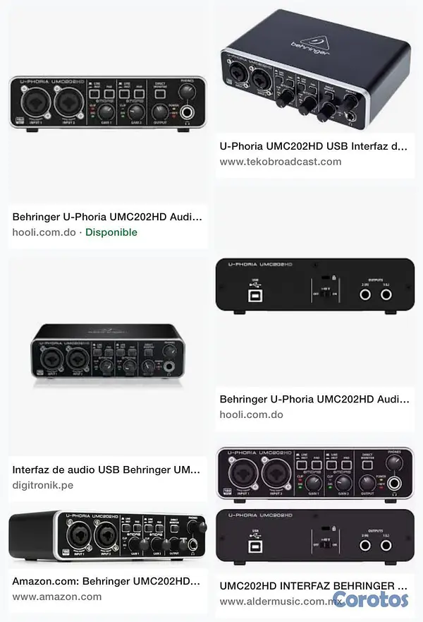 camaras y audio - Interfaz de audio profesional U-PHORIA UMC202HD 2