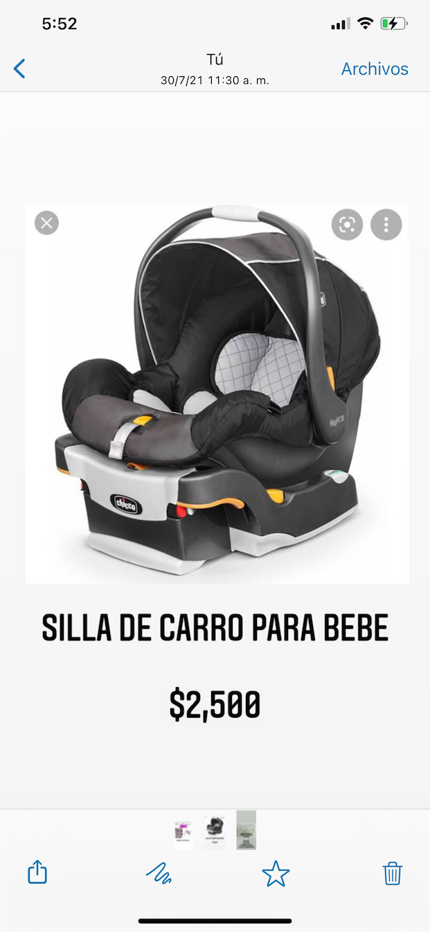 coches y sillas - Silla de carro para bebe limite 30 libras