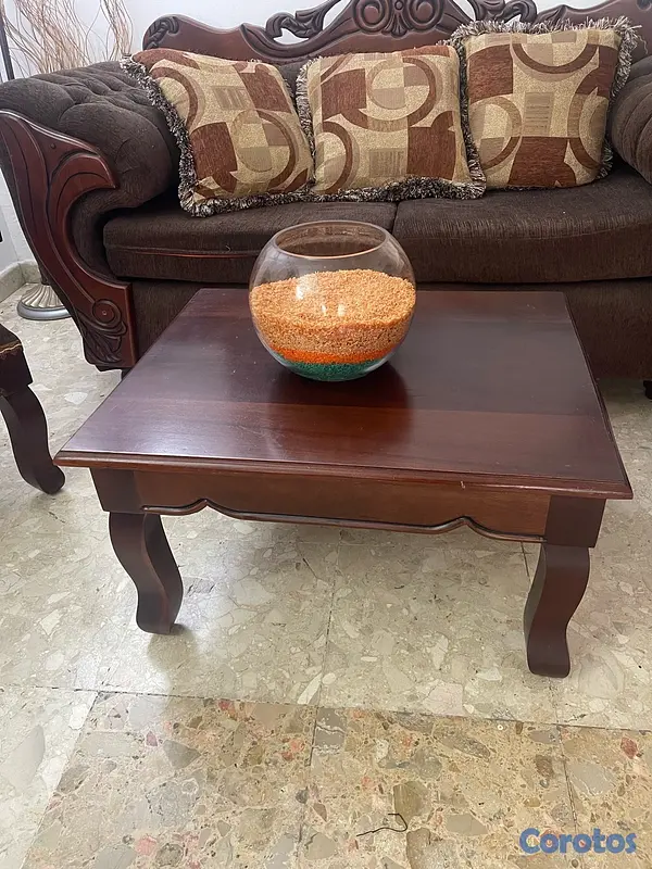muebles y colchones - Juego de sala completo en Caoba 4