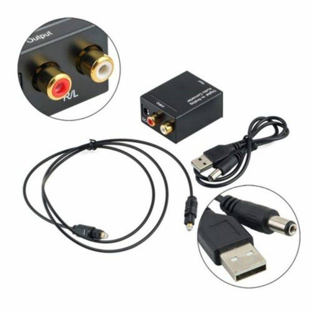accesorios para electronica - CONVERTIDOR DE SONIDO OPTICO DIGITAL A SONIDO ANALOGO RCA INCLUYE CABLE OPTICO