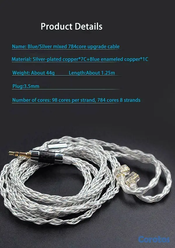 camaras y audio - Cable KZ de 784 núcleos de 8 hebras jack 3.5mm 7