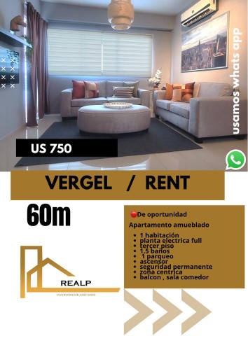 apartamentos - Apartamento vergel amoblado 0