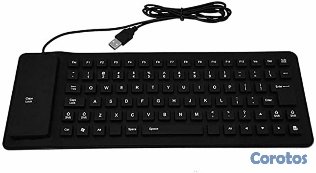 computadoras y laptops - TECLADO AGILER / FLEXIBLE / CAUCHO / INGLES / NEGRO / A PRUEBA DE POLVO Y AL AGU 3