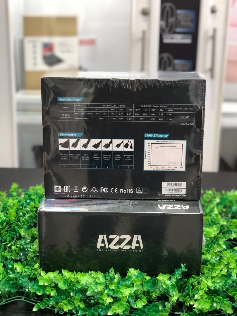 computadoras y laptops - Oferta Power Supply Azza 80 Plus Bronze ATX de 600W RGB 4