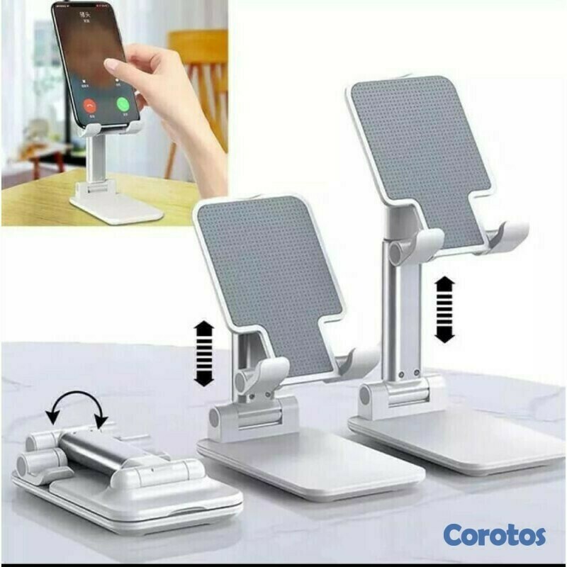 accesorios para electronica - Soporte de teléfono de metal ajustable y plegable para escritorio 6