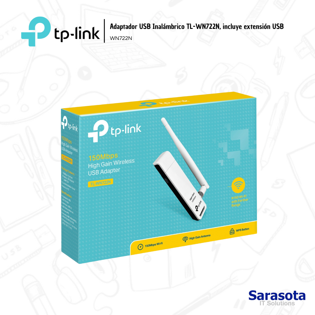 accesorios para electronica - Tp-Link Adaptador USB Inalámbrico TL-WN722N 1