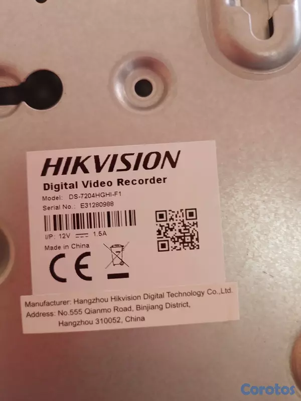 otros electronicos - DVR Hikvision 4 canales 4