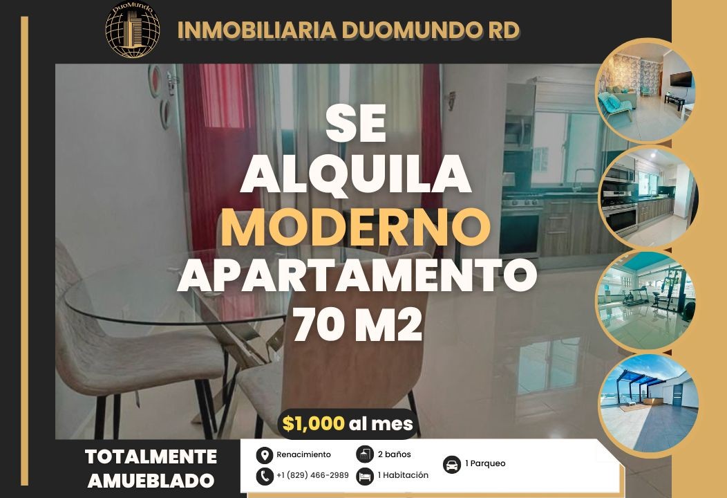apartamentos - Se Alquila Moderno Apartamento en Renacimiento 8
