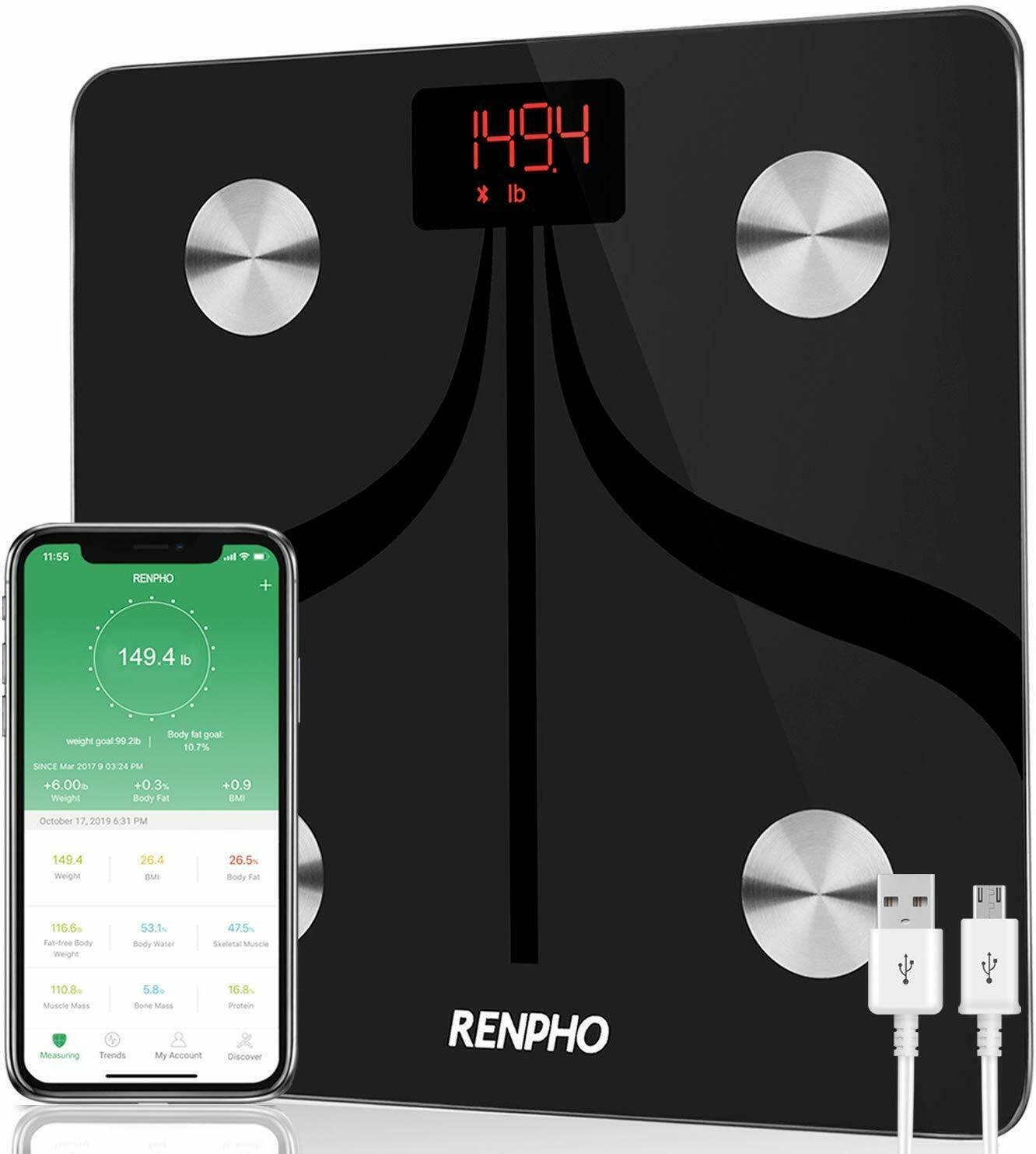 salud y belleza - RENPHO ES-30M báscula digital de grasa corporal peso baño inteligente bluetooth