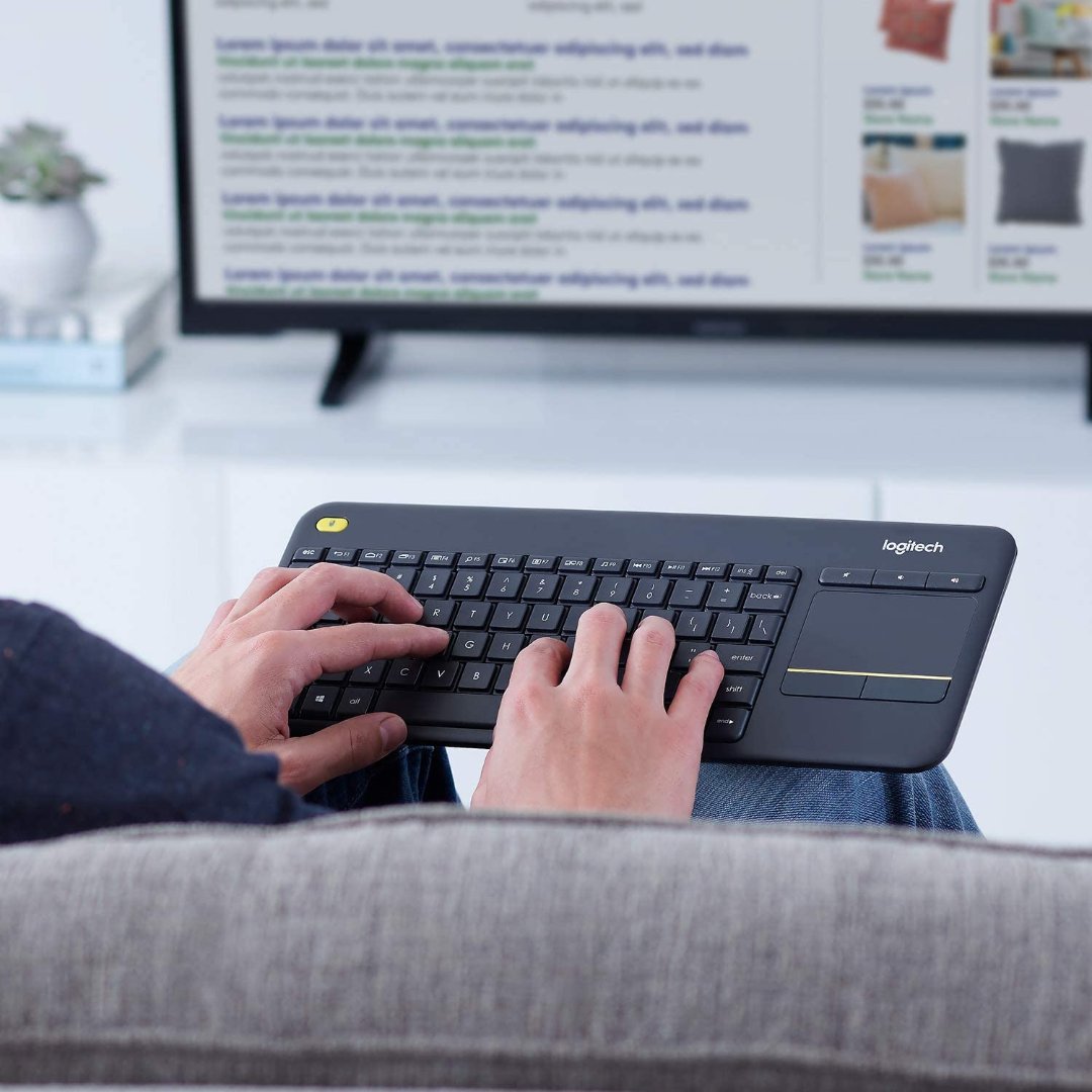 computadoras y laptops - TECLADO Y TOUCHPAD LOGITECH K400 PLUS USB WIRELESS RECEIVER 2.4GHZ WIRELESS,ESPA 0