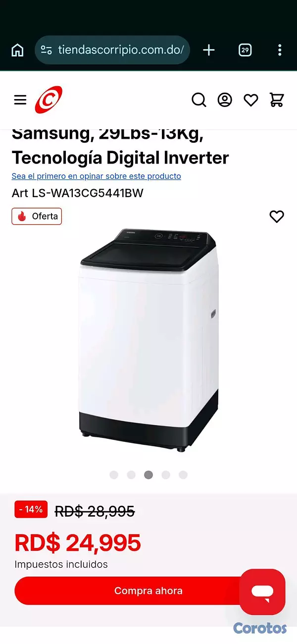 electrodomesticos - LAVADORA SAMSUNG AUTOMÁTICA 29LBS, CON POCO USO 8