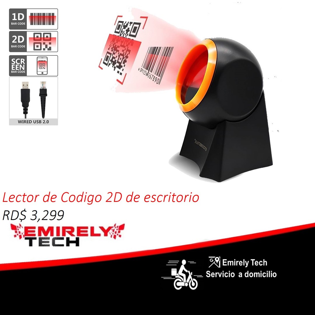 impresoras y scanners - Lector de Codigo de Barras 2D estandar Escaner de Codigos escritorio Desktop