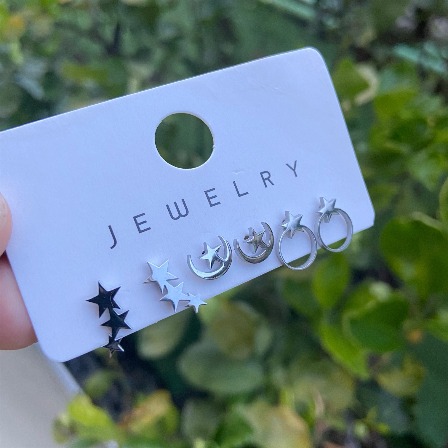 joyas, relojes y accesorios - Hermoso Set de aretes en forma de lunas y estrellas de acero inoxidable 