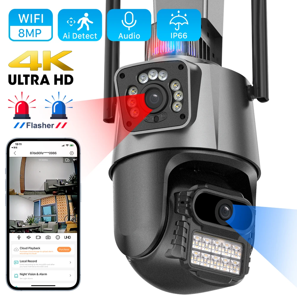 camaras y audio - Cámara de Seguridad Wifi Doble Lente 2MP Full HD 0