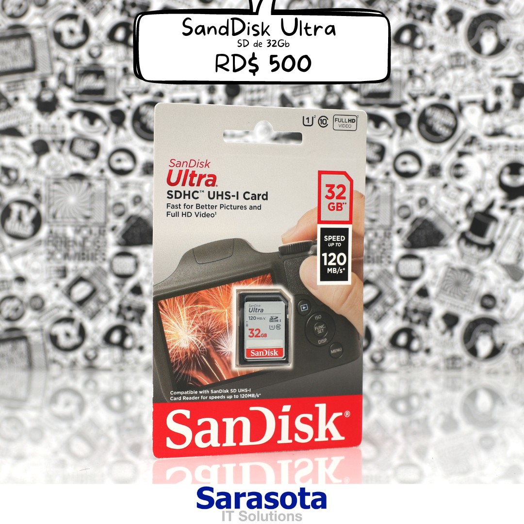 accesorios para electronica - SD 32Gb SanDisk Ultra (120 MB/s) Somos Sarasota
