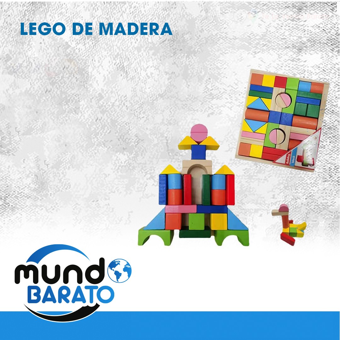 juguetes - 42 PIEZAS DE ROMPECABEZAS DE MADERA BLOQUES DE CONSTRUCCION LEGOS JUEGO 2