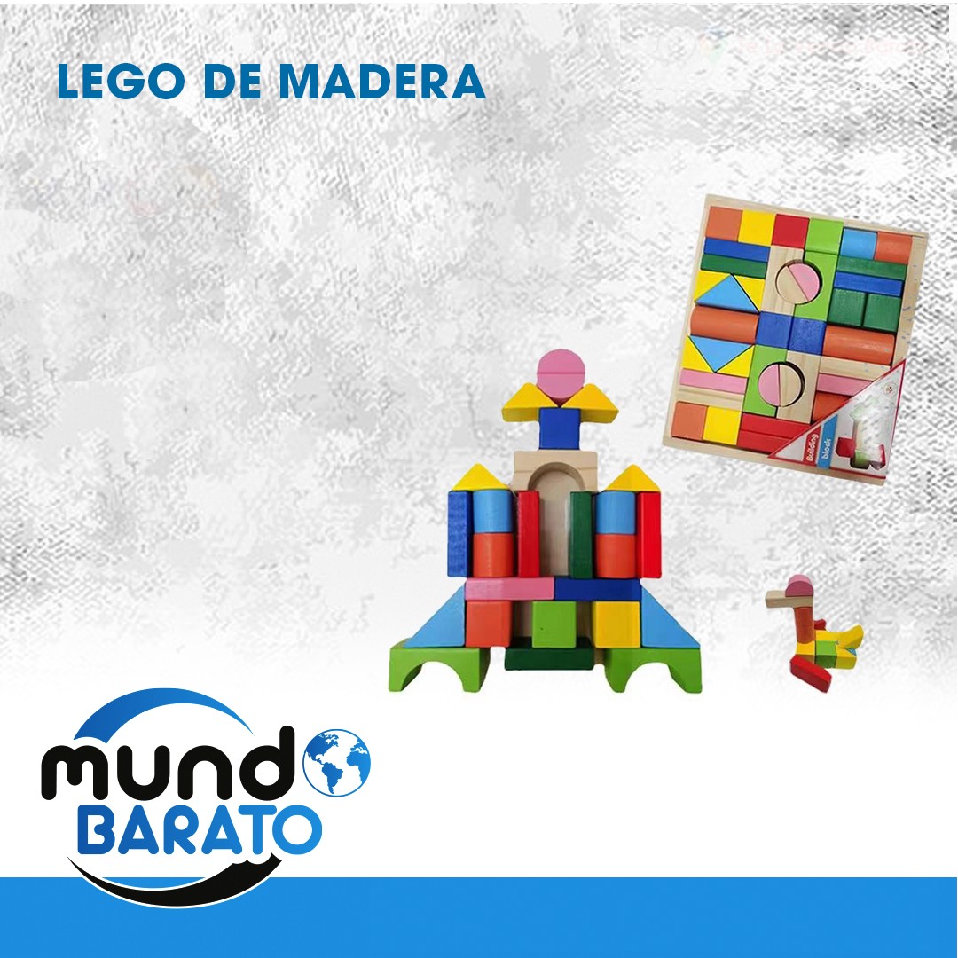 juguetes - 42 PIEZAS DE ROMPECABEZAS DE MADERA BLOQUES DE CONSTRUCCION LEGOS JUEGO 3