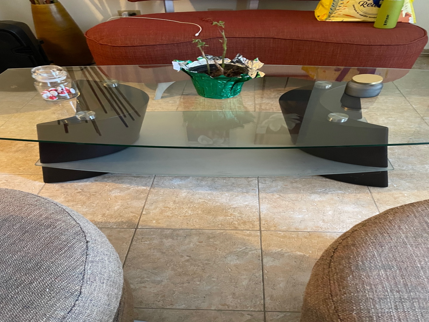 muebles y colchones - Mesa de cristal rectangular