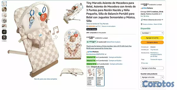 coches y sillas - Asiento de Mecedora para bebé 4