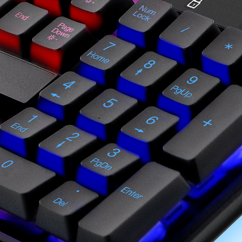 computadoras y laptops - TECLADO GAMER XTECH XTK-510E, USB, INGLES, MULTIMEDIA, LUZ DE FONDO 1