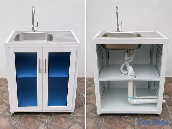decoración y accesorios - Puerta y gabinetes con fregadero, más un organizad 3