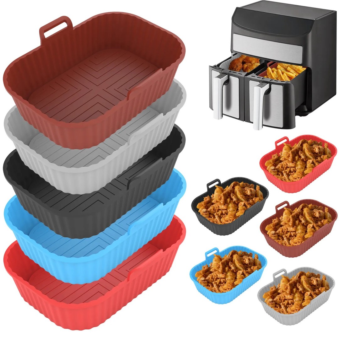 cocina - Cesta Molde de silicon cuadrado resistente al calor para freidora 2